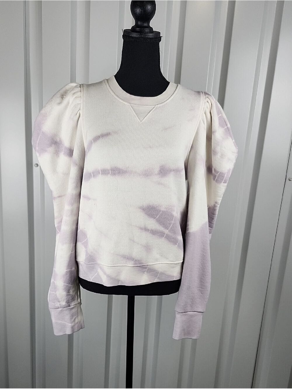 Ulla Johnson Harlan Thistle Lavender Tie-Dye Crewneck Sweatshirt Size XL Drama